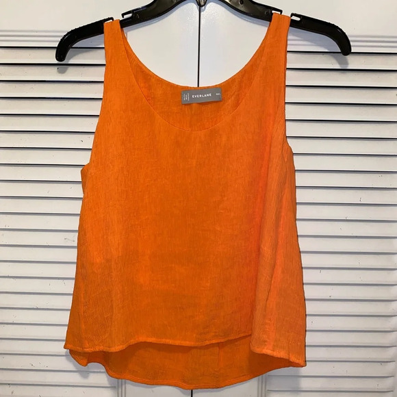 Everlane Orange Plisse Top and Pants Set - Picture 4 of 7
